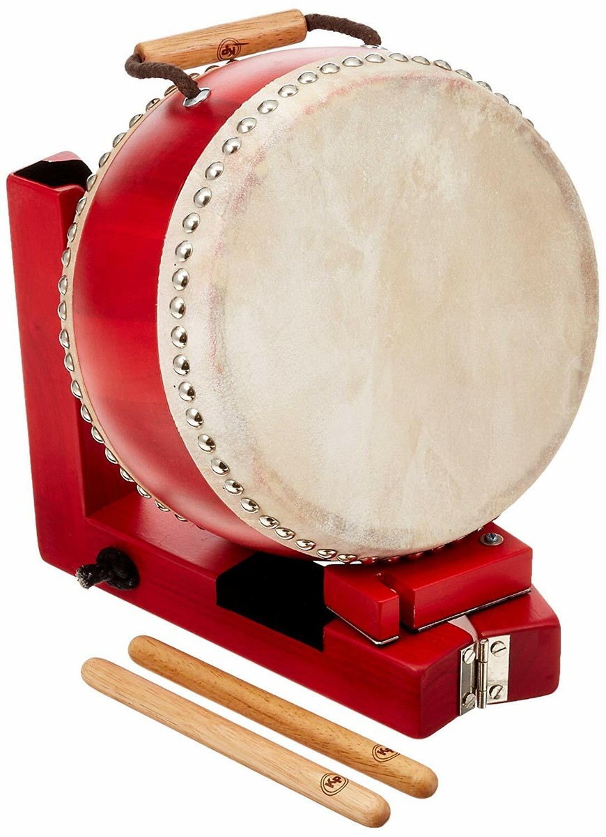 Japanese Nakano Taiko Wadaiko Drums Dia:240mm Wood Stand w/Stcik