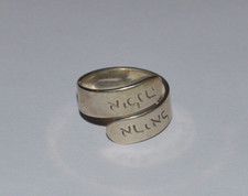 STERLING SILVER HEBREW INSCRIPTION BAND RING SIZE 8.5