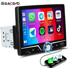 Single 1Din 7" Touch Screen Stereo Bluetooth Radio Car Apple/Android Carplay GPS
