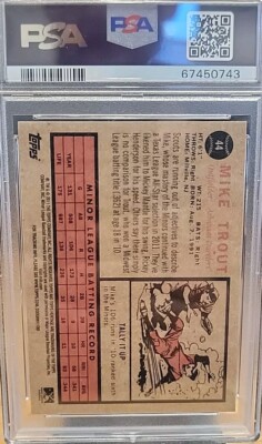 2011 Topps Heritage #44 Mike Trout Minor League Edition PSA 9 MINT  display picture 1