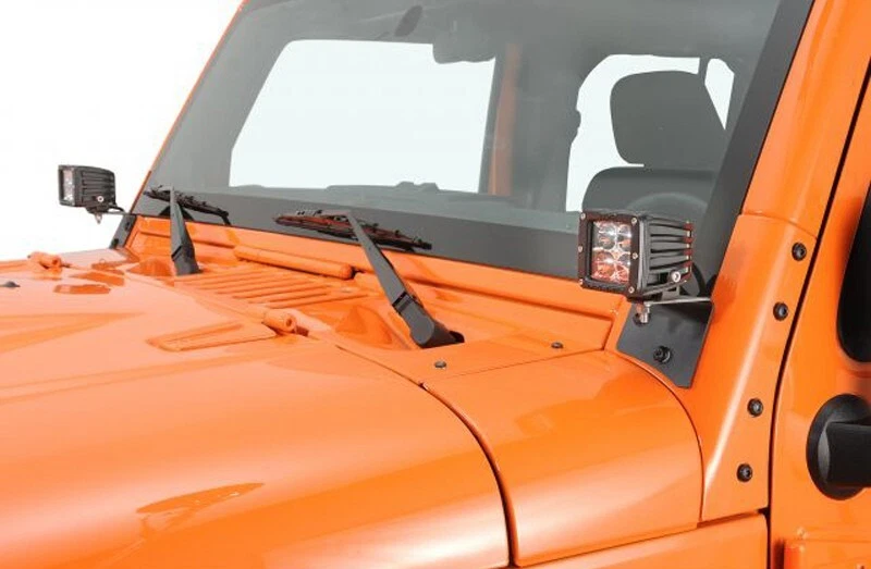 RIGID A-Pillar Mount Kit & D-Series PRO LED Lights for 07-18 Jeep Wrangler JK - Image 2 of 4