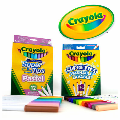 Crayola SuperTips Marker 24er Pack - 12 Pastell & 12 superhelle Farben