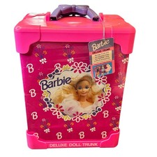 Vintage Barbie Deluxe Doll Trunk Carrying Case Mattel 90s Pink NWT Deadstock