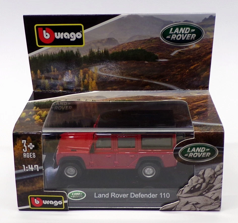Burago 1/47 Scale 18-32060 - Land Rover Defender 110 - Red - Image 3 of 3