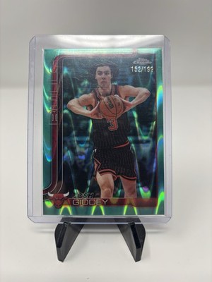 Josh Giddey 2025-26 Topps Chrome Update #118 Aqua Raywave Refractor /199 - Bulls