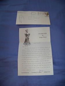 1979 Porcelain Gifts by Ginger Wyatt Richland Drive Lynchburg Virginia Letter