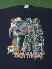 Vintage 90s Miami Dolphins Zach Thomas T-shirt, Baha Men Football 2000 XL 