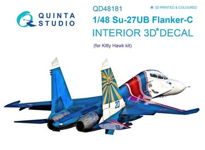 1:48 Suchoi Su-27UB Flanker - Interior 3D Color Decal - Quinta QD48181 Kitty Ha