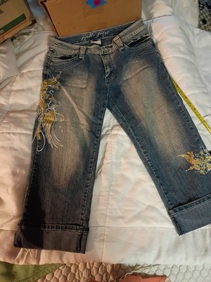 Apollo Jeans Embroidered Button Pockets Button Cuffed Size 5 / 6 Faded Blue