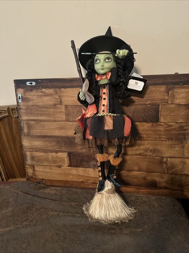 Katherine's Collection Halloween Witch 30” Doll Retired Spell Book Broom NWT