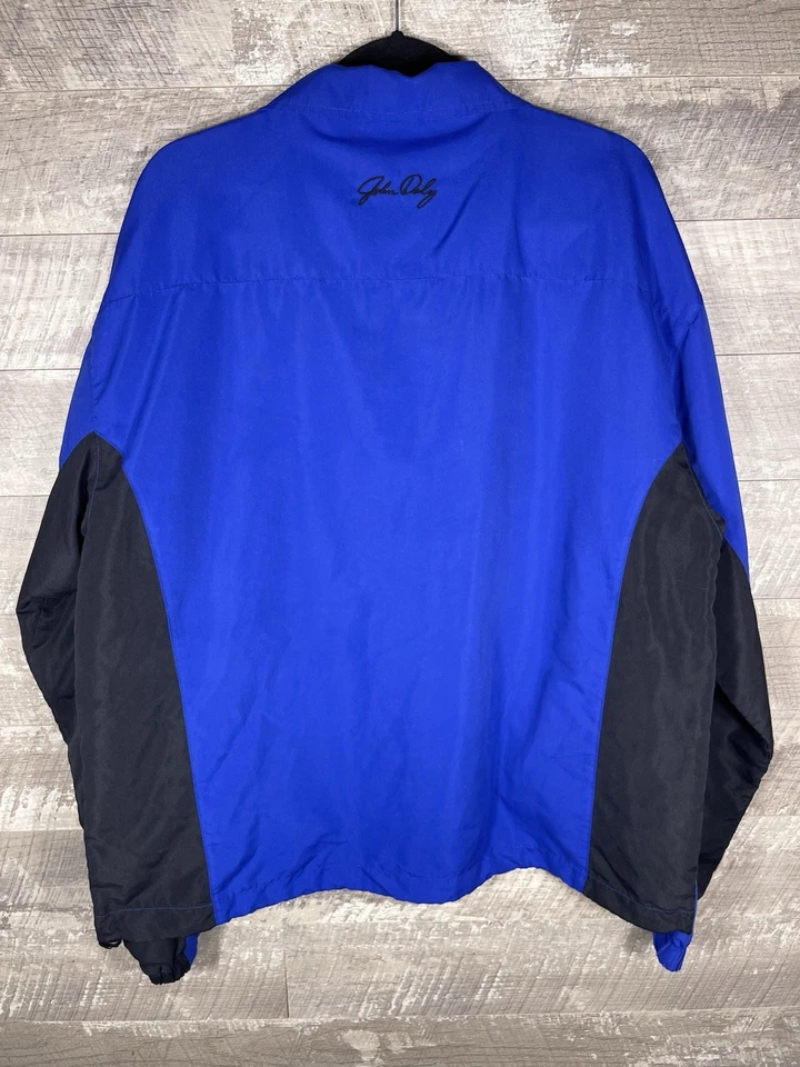 Chaqueta cortavientos pulóver John Daly azul negro bloque de color 1/4 cremallera talla L golf  Foto 2 de 4