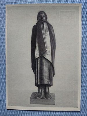Postcard AK Ernst Barlach Praying Girl Bronze 1917
