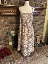 old navy dress Seersucker Long Sleeveless Beachy Size 2X NWT Tan Floral