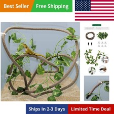 8FT Reptile Vines and Flexible Reptile Leaves with Suction Cups Jungle Climbe...