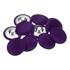 10pcs 25mm Fabric Cloth Covered DIY with Metal Shank Round Buttons Purple
