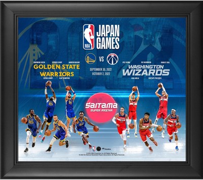 2022 NBA Japan Games Framed Golden State Warriors vs. Wizards 15'' x 17'' Collage