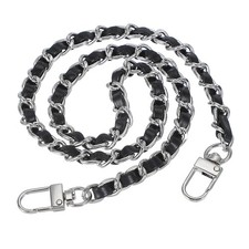 Leather Purse Handle Strap, 24 Inch Purse Chain Strap Replacement, Black