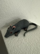 1 LIFELIKE RUBBER MOUSE Gray Rat Fake Cat Toy Halloween Prop Tail Joke Prank Gag