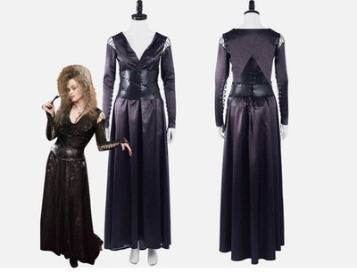 Harry Potter Bellatrix Lestrange Cosplay Costume+Belt Halloween party outfits