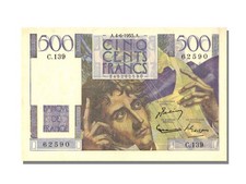 Geldschein, Frankreich, 500 Francs, 500 F 1945-1953 ''Chateaubriand'', 1953