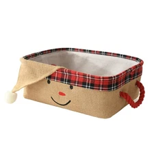 Christmas Basket, Empty Holiday Decoration Storage Bin, Christmas Gifts Bag