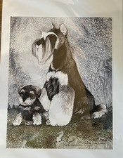 Impresión miniatura Schnauzer Terrier por Martha Van Loan 11 x17 firmada/número