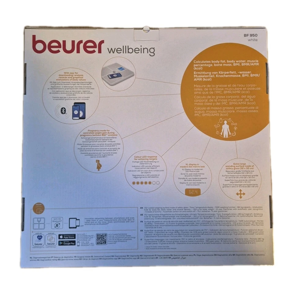 Beurer BF 950 Körperanalysewaage Bluetooth App LED Display 180kg Diagnosewaage - Bild 3 von 4