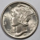 1936-P Mercury Silver Dime Choice BU Uncirculated - Full Split Bands (FSB)