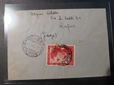 REGNO 1947 PRO VITTIME POLITICHE FRANCOBOLLO USATO COME CHIUDILETTERA SU BUSTA