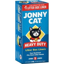 Litter Box Liners: Heavy Duty - Tear  Leak Resistant - Drawstring Close - Ju...