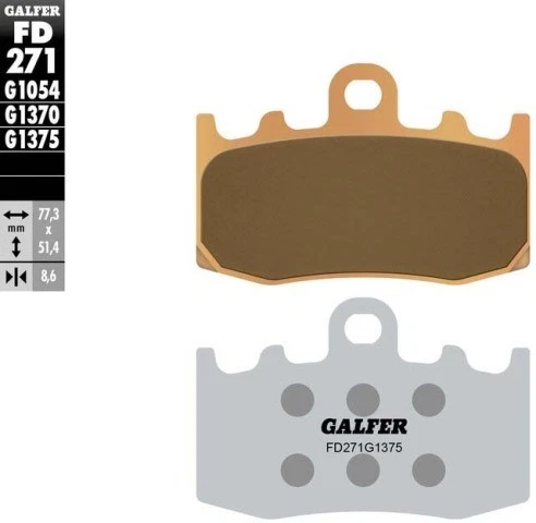 Pastillas de freno sinterizadas Galfer Brakes HH FD271G1375 20-6127 1722-0812 17-271C Foto 3 de 4