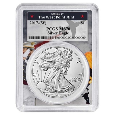 2017 (W) $1 American Silver Eagle PCGS MS70 West Point Frame | eBay