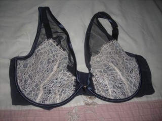 CACIQUE 40F “Triangle Veiled Lace” Unlined Plunge Bra