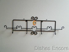 Bard's Horizontal Black Metal Display Rack for Four Cup & Saucer Sets, 26"