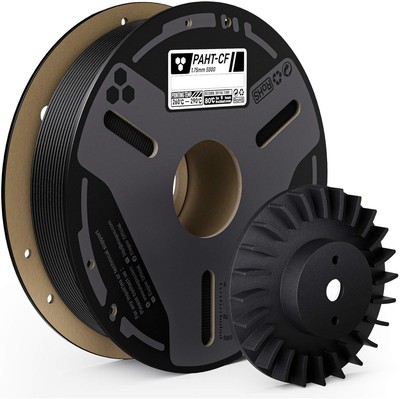ELEGOO 1.75mm Carbon Fiber PAHT Filament, 0.5KG Black, High Strength 3D Printing