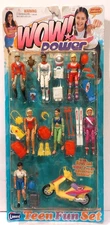WOW Girl Power Teen Fun 7 Action Figure Set w accessories 1999 Lanard NEW Sealed