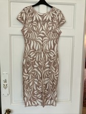 Phase Eight Women's Anastasia  Tapework Dress Size 14 Antique Rose