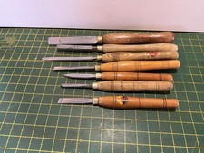 Nice Set of 7 no. Small Wood Turning Chisels Wolf, Marples Etc
