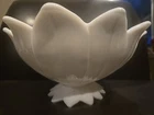 Vintage Westmoreland White Milk Glass Lotus Footed Oval Fruit Bowl 11.5” L