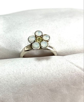unterer Ring weiße & gelbe Steine JP9 / US5 verstellbar süßes Design **