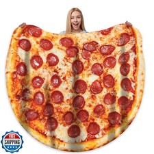 Bcareself Pizza Blanket Adult Kdis Size Double Sided Funny Realis