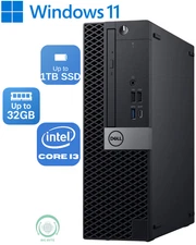 DELL OptiPlex Desktop PC i3,Up to 32GB RAM, 1TB NVME SSD,Windows 11 PRO,Wifi+BT