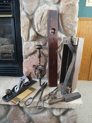 ANTIQUE WOOD PLANE, DRILL, LEVEL, CUTTERS + MORE, STANLEY,PRITZLOFF,LUFKIN+ MORE