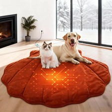 Large Pet Heating Pad Electric Dog Cat Bed Waterproof Maple Leaf Washable Mat