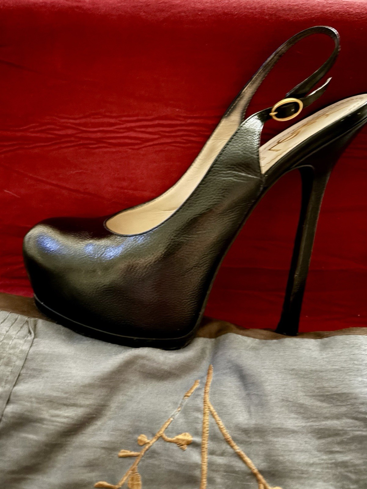 SAINT LAURENT YSL SQUISITE PLATEAU TACCO SLING BACK OTTIME CONDIZIONI MADE IN ITALY 36 5