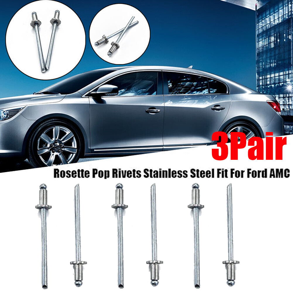 General Motors Dash Vin Rivets Stainless steel Rosette 6 pcs. 3 Pairs