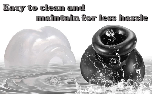 Silicone Chastity Cage Ball Bag Scrotal Restraints Testicles Stretcher for Male - Picture 12 of 35