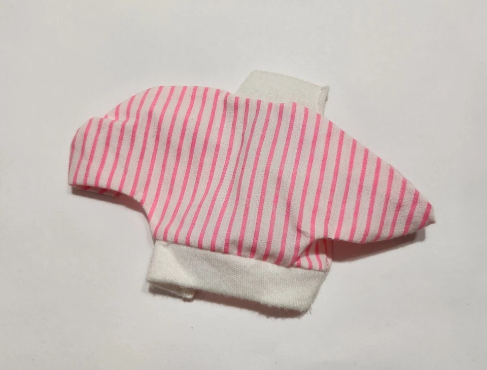 MUÑECA BARBIE ABRIGO ROPA CHAQUETA A RAYAS BLANCA Y ROSA CLÁSICA DE COLECCIÓN LIMPIA Foto 2 de 2