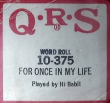 For Once In My Life #10-375 - Player Piano Roll by QRS