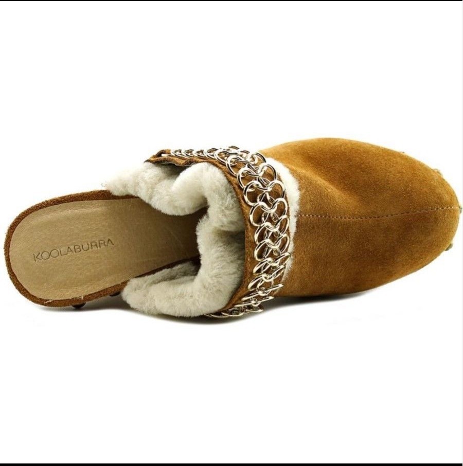 Sabots En Cuir Koolaburra 'Farrah' Bout Rond Marron - Pointure 7 US Femme, Neuf Avec Boîte